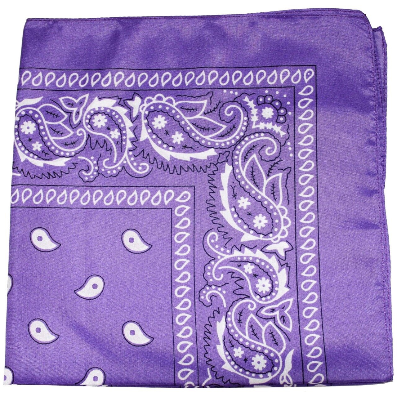 132 Pack Polyester Bandanas Multi-Color Paisley Pattern Sewn Edges Accessories